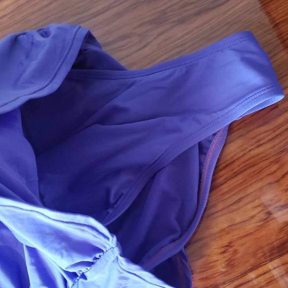 Jantzen Draped Surplice Purple One Piece Swimsuit Aqua Slimming V-Neck Size 10 - Picture 6 of 16